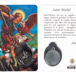 Carte médaille prière Saint Michel